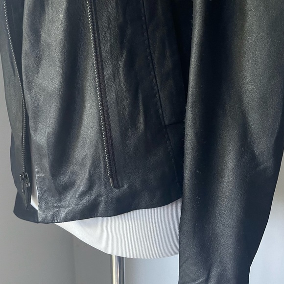 Vince Light Weight Leather Scuba Jacket - Picture 4 of 6